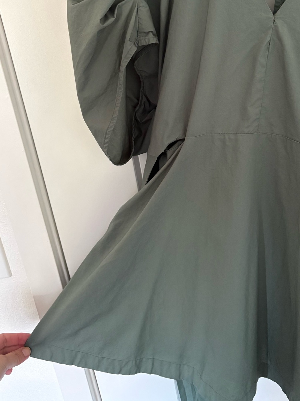 Anthropologie Sage Green Dress with Pleated Dolman Style Sleeves-NWOT - Picture 7 of 9